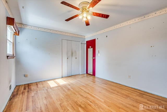 14 Mcginnis Rd, Edison, NJ 08817 - unfurnished bedroom featuring light wood-style floors, a closet, and ceiling fan