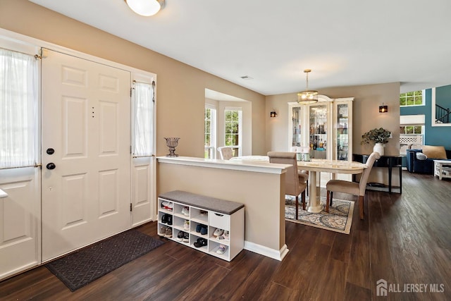 entrance foyer featuring dark hardwood / wood-style floors