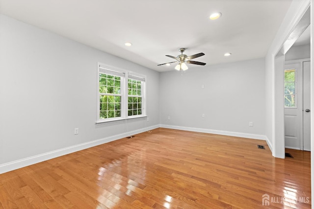 15-A Betsy Ross Dr, Monroe, NJ 08831 - unfurnished room with baseboards, light wood finished floors, a ceiling fan, and recessed lighting