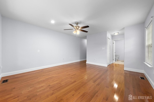 15-A Betsy Ross Dr, Monroe, NJ 08831 - unfurnished living room with a ceiling fan, light wood-style flooring, baseboards, and recessed lighting