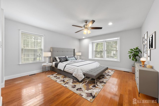 15-A Betsy Ross Dr, Monroe, NJ 08831 - bedroom featuring light wood-type flooring, baseboards, a ceiling fan, and recessed lighting