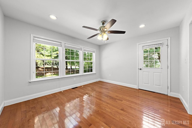 15-A Betsy Ross Dr, Monroe, NJ 08831 - empty room with plenty of natural light, hardwood / wood-style flooring, baseboards, and recessed lighting