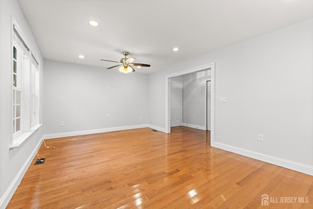 15-A Betsy Ross Dr, Monroe, NJ 08831 - spare room featuring a ceiling fan, light wood-style floors, recessed lighting, and baseboards