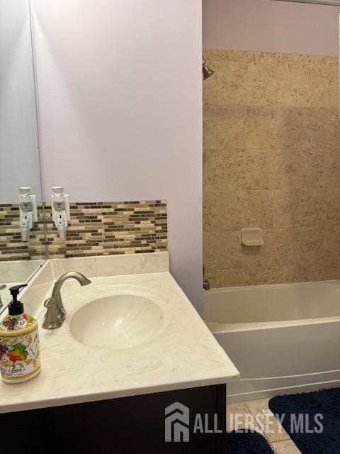 437 NE Micali Way S, Plainfield, NJ 07080 - full bath with vanity, tile patterned floors, and shower / bathtub combination
