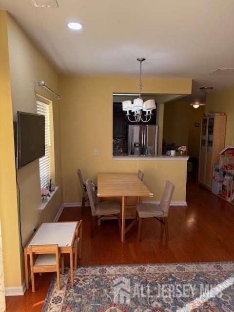 437 NE Micali Way S, Plainfield, NJ 07080 - dining room with wood finished floors, recessed lighting, and a chandelier