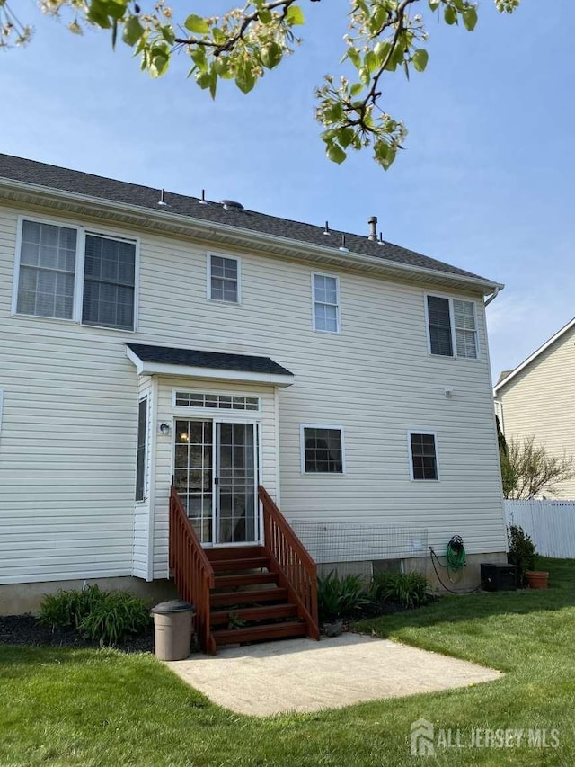 57 Yorktown Rd, South Brunswick, NJ 08852 - back of house with entry steps and a patio area