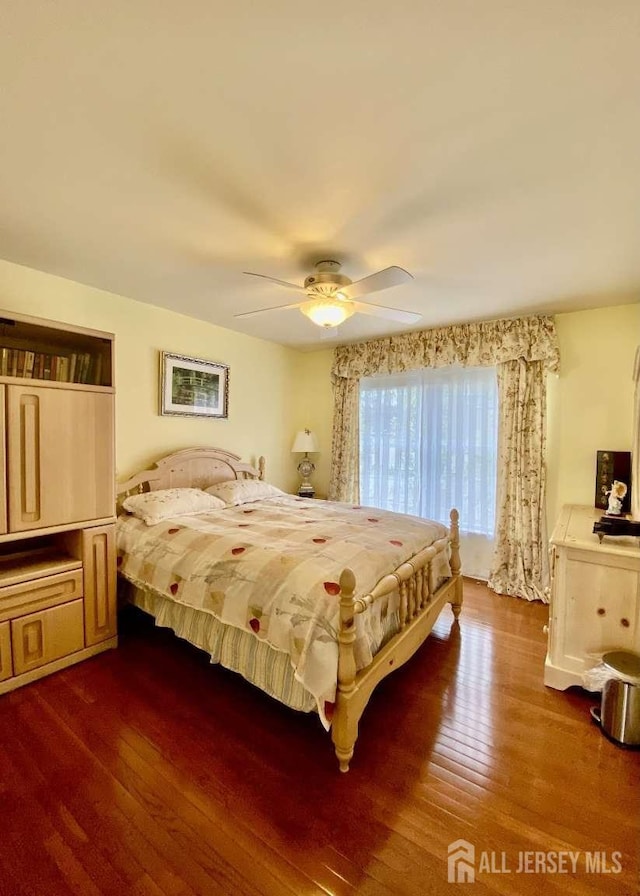 57 Yorktown Rd, South Brunswick, NJ 08852 - bedroom with dark wood-style flooring and ceiling fan