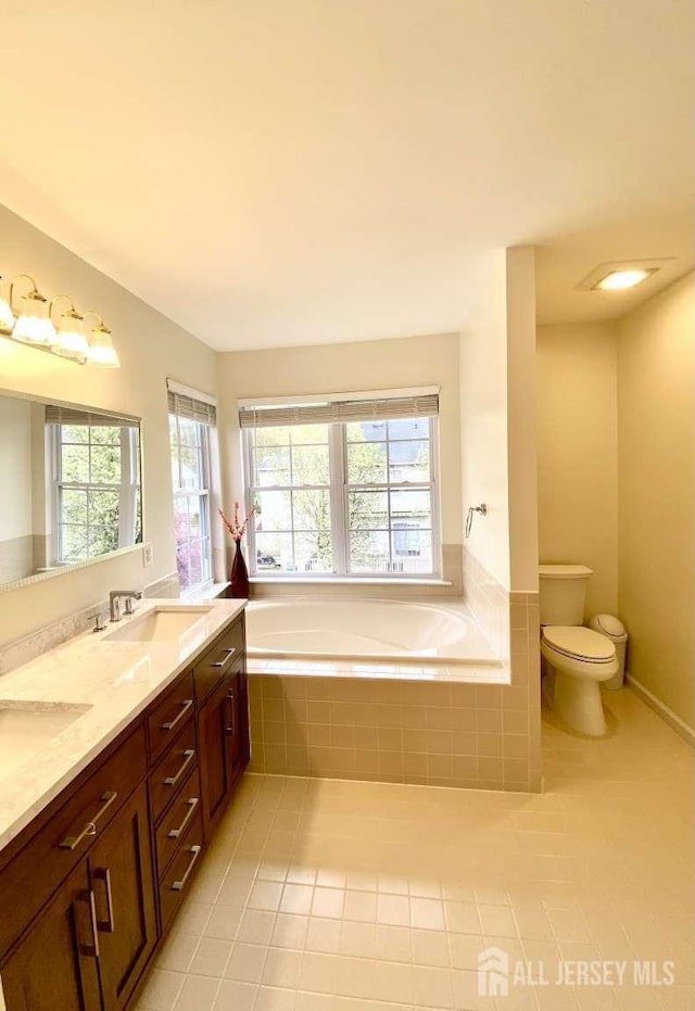 57 Yorktown Rd, South Brunswick, NJ 08852 - full bath featuring tile patterned flooring, a bath, and double vanity