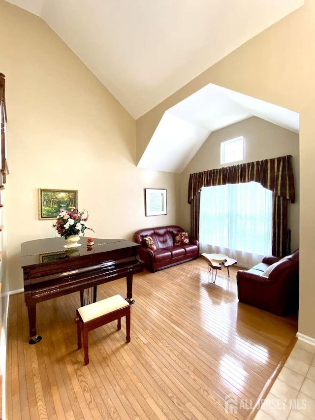 57 Yorktown Rd, South Brunswick, NJ 08852 - living room with light wood finished floors and high vaulted ceiling