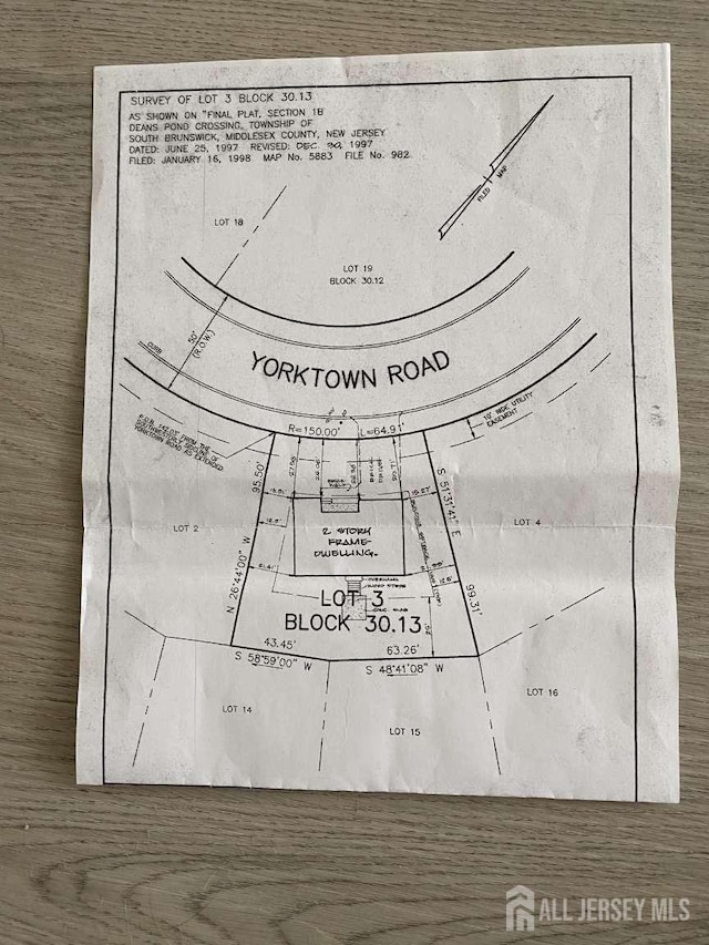 57 Yorktown Rd, South Brunswick, NJ 08852 - survey map / technical document