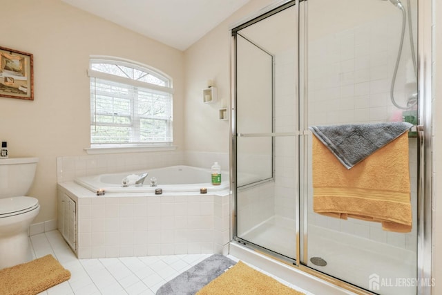 4 Linda Ct, Old Bridge, NJ 08879 - full bath with tile patterned flooring, a stall shower, and a bath