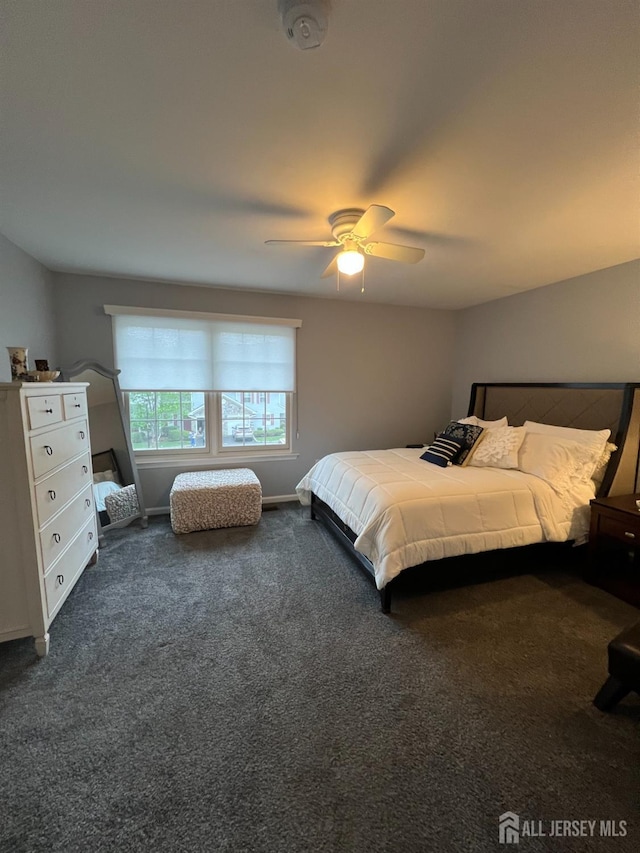 4 Linda Ct, Old Bridge, NJ 08879 - bedroom featuring dark colored carpet and ceiling fan