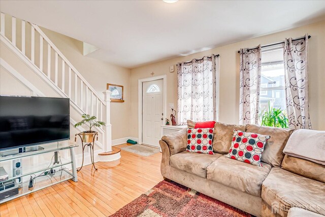 living room featuring hardwood / wood-style floors