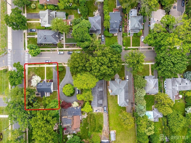 61 Thomas St, Metuchen, NJ 08840 - aerial view of residential area featuring property parcel outlined