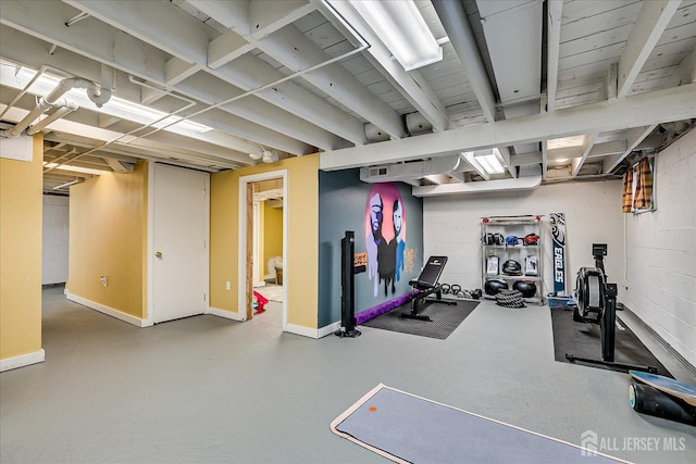 61 Thomas St, Metuchen, NJ 08840 - workout room featuring baseboards