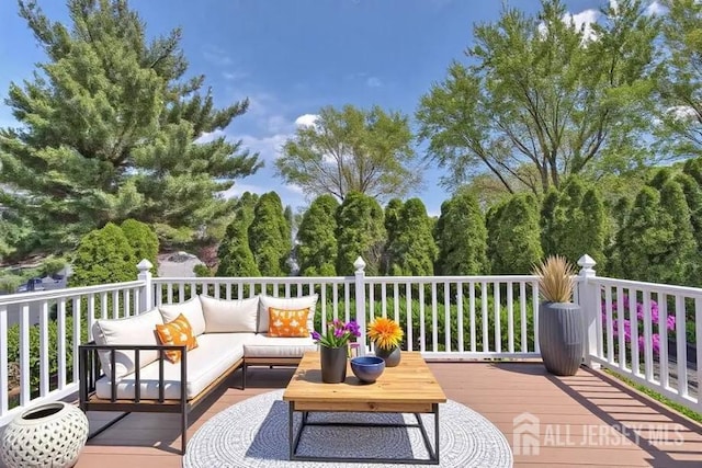 7 Mill Rd, Jamesburg, NJ 08831 - wooden deck featuring an outdoor hangout area
