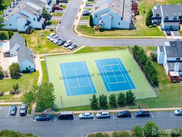 aerial view with a residential view