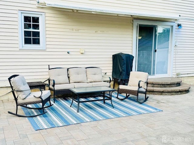 view of patio / terrace featuring an outdoor living space
