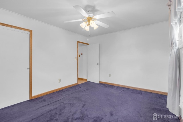 49 Charles Ter, Piscataway, NJ 08854 - carpeted spare room with ceiling fan and baseboards