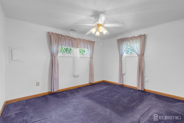 49 Charles Ter, Piscataway, NJ 08854 - spare room featuring dark colored carpet and a ceiling fan
