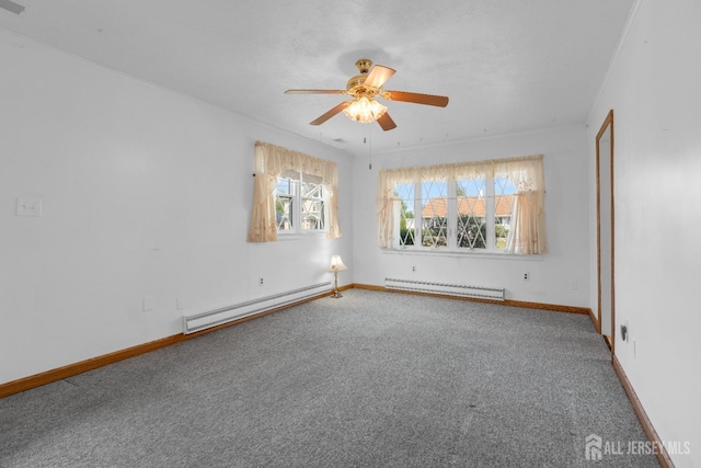 49 Charles Ter, Piscataway, NJ 08854 - carpeted spare room featuring baseboard heating and ceiling fan