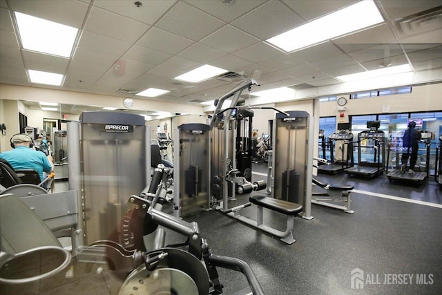 35 Brighton Ct, Monroe, NJ 08831 - gym featuring a drop ceiling