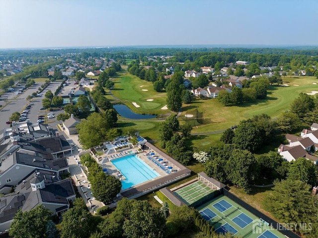 35 Brighton Ct, Monroe, NJ 08831 - view of property location with a local golf course, a large body of water, nearby suburban area, and a pool area