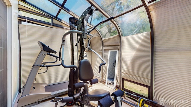 1014 Hemlock Ct, South Brunswick, NJ 08852 - workout room featuring lofted ceiling