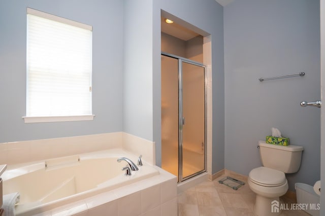 9 Copernicus Ct, East Windsor, NJ 08512 - bathroom featuring a garden tub, a stall shower, and tile patterned flooring