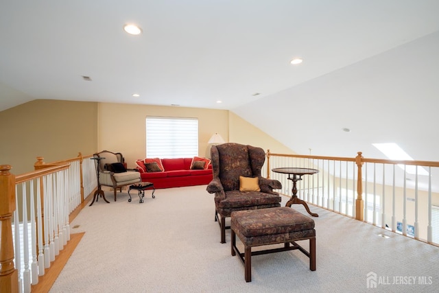 9 Copernicus Ct, East Windsor, NJ 08512 - sitting room featuring vaulted ceiling, light colored carpet, and recessed lighting
