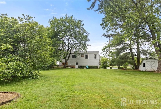29 Mitchell Ave, Piscataway, NJ 08854 - view of green lawn featuring a storage shed