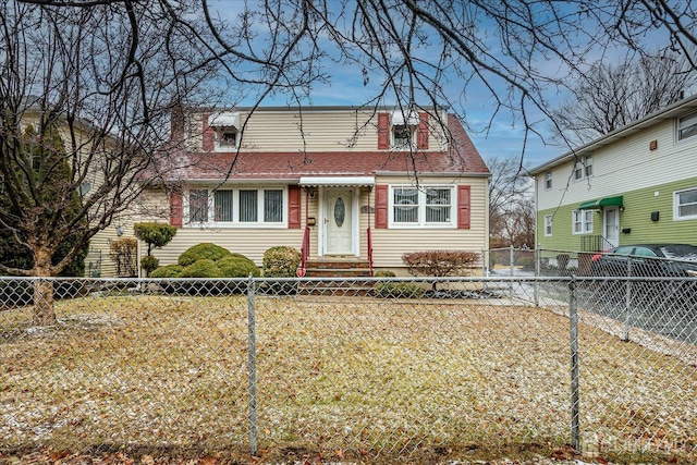 view of front of home with a front yard