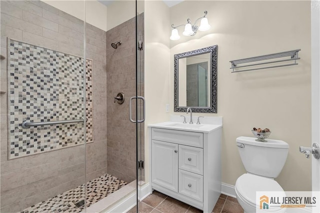 1109 Enclave Cir, Franklin, NJ 08873 - bathroom with vanity, a shower stall, and toilet