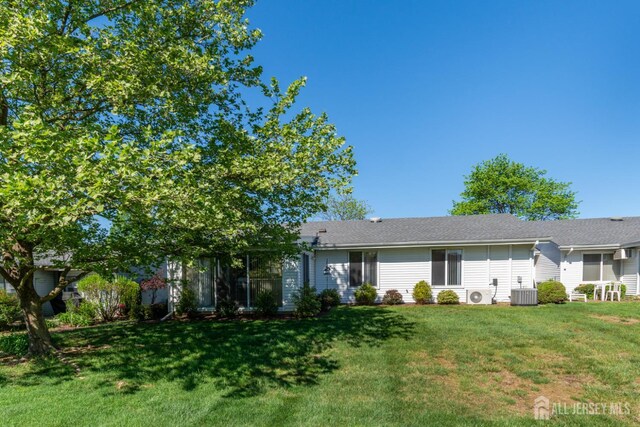 249 Doremus Dr Unit B, Monroe, NJ 08831 - ranch-style home with central AC unit, a front lawn, and a cooling unit