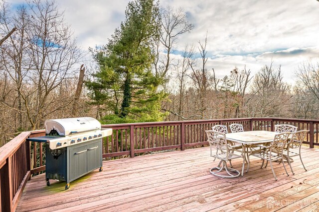 deck featuring area for grilling