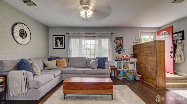 27 Carlton Ave, Monroe, NJ 08831 - living room featuring wood finished floors and a ceiling fan