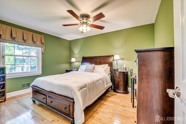 147 Smith St, South Plainfield, NJ 07080 - bedroom featuring light wood finished floors, baseboards, and ceiling fan