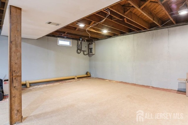 2338 Oxford Ave, South Plainfield, NJ 07080 - below grade area featuring carpet floors and electric panel