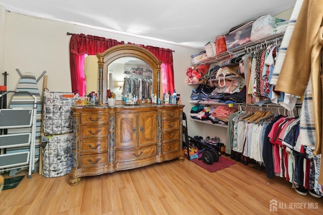 spacious closet featuring wood finished floors