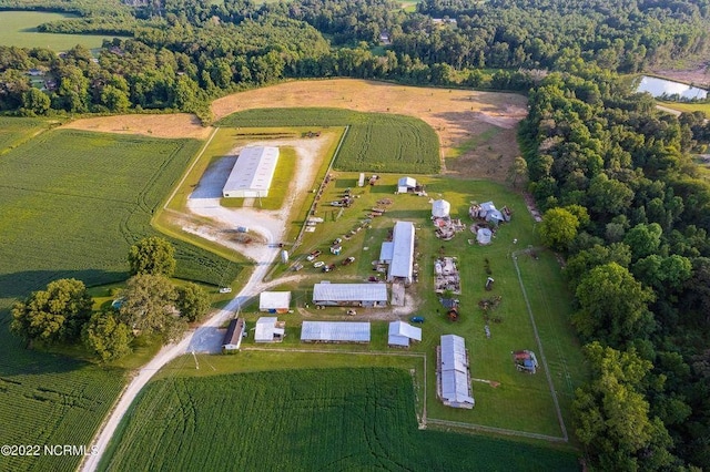 aerial view featuring a rural view