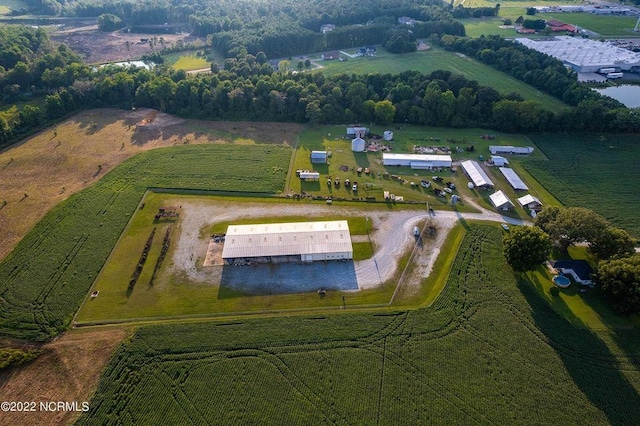 aerial view with a rural view