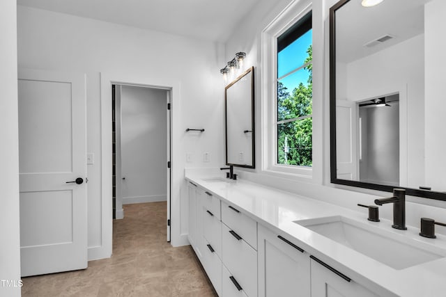 2601 Mayview Rd, Raleigh, NC 27607 - bathroom with visible vents, a sink, and double vanity