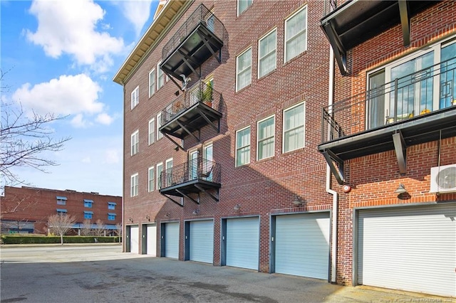 view of building exterior featuring a garage