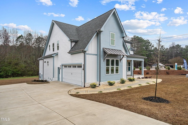 view of front of house with a garage