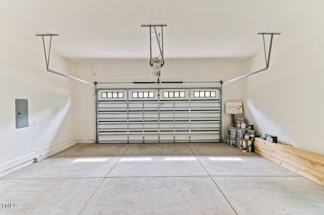 garage with electric panel