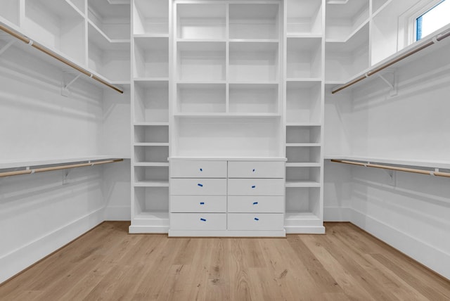 spacious closet with light wood-type flooring