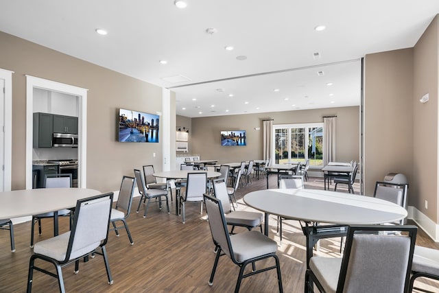 dining room with hardwood / wood-style floors