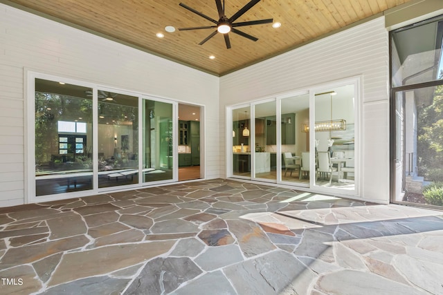 view of patio / terrace featuring ceiling fan