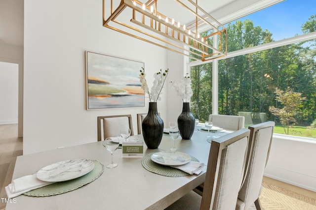 dining area with plenty of natural light