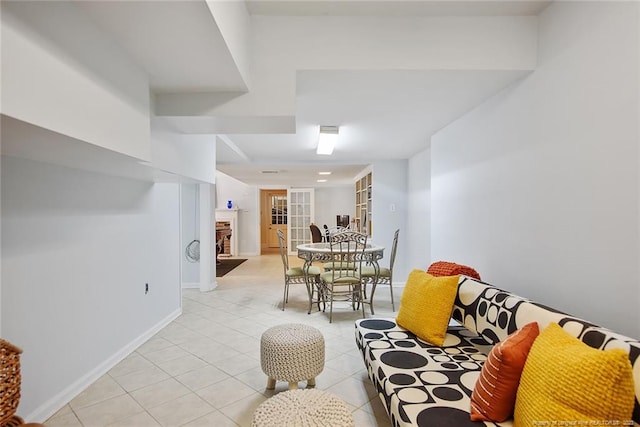 view of tiled living room